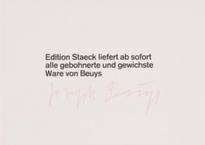 Joseph Beuys - Edition Staeck liefert, 1974, offset on cardstock, stamps reproduced
