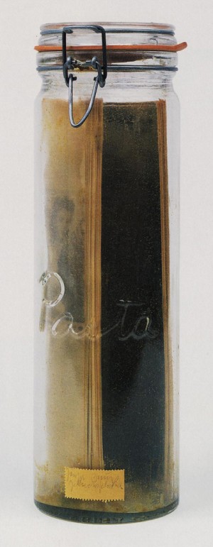 Joseph Beuys - Geruchsplastik, 1978, glass jar, paper, volatile oils and chlorophyll
