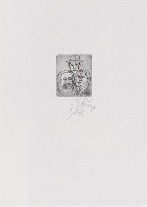 Joseph Beuys - Marx-Luther-Jahr, 1983, etching by Rainer Luck