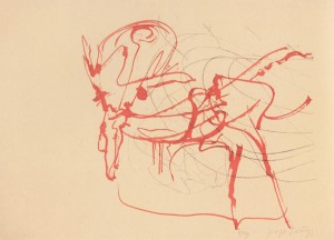 Joseph Beuys - ohne Titel, aus dem Portfolio Spur I, 1974, one lithograph on grayish-green wove in portfolio of nine