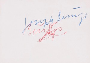 Joseph Beuys - Signatur 1956, 1973, offset on cardstock, stamps reproduced