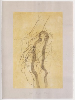 Joseph Beuys - Suite Schwurhand: Blitz und Bienenkönigin, 1980, aquatint and lithograph on paper laid down on gray Rives wove