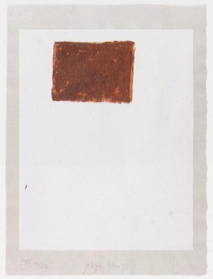 Joseph Beuys - Suite Schwurhand: Wandernde Kiste 5, 1980, lithograph on paper laid down on gray Rives wove