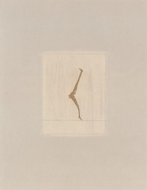 Joseph Beuys - Seiltänzerin aus der Suite Tränen, 1985, color etching on thin paper laid down on gray wove