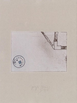 Joseph Beuys - Suite Zirkulationszeit: Raumecke Filz und Fett, 1982, etching à la poupée on gray wove