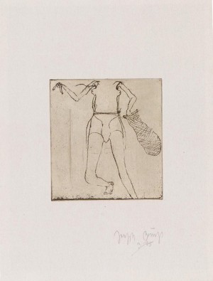 Joseph Beuys - Suite Zirkulationszeit: Taucherin, 1982, etching on white wove