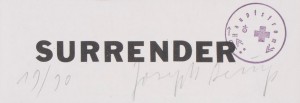 Joseph Beuys - Surrender I, 1974, flyer, stamped