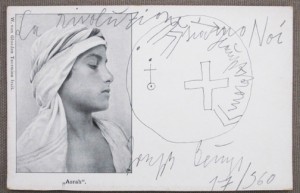 Joseph Beuys - von Gloeden Postkarten: &quot;Asrah&quot;, 1978, offset on cardstock with pencil