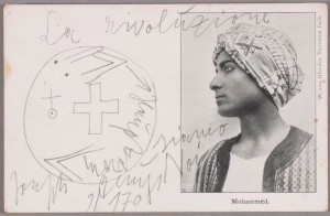Joseph Beuys - von Gloeden Postkarten: Mohammed, 1978, offset on cardstock with pencil