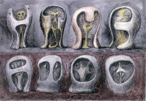 Henry Moore - Heads No. 2 (Interior and Exterior Forms), 1950