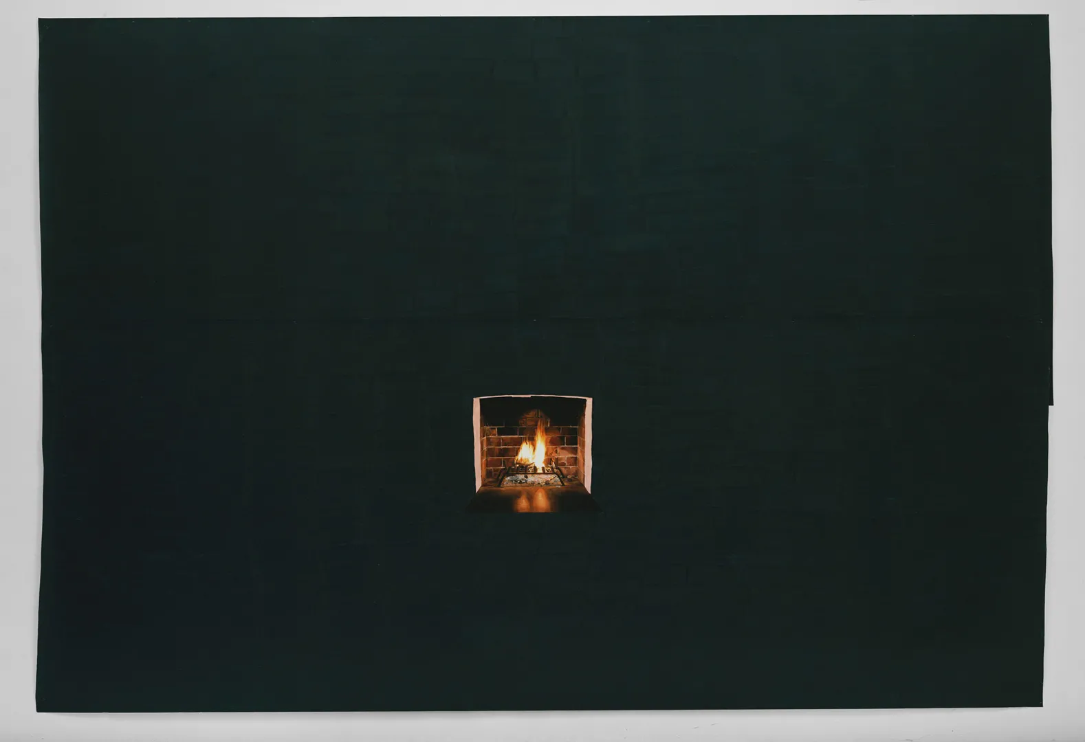 Toba Khedoori - Untitled (Black fireplace), 2006, encaustic, wax, oil paint on paper