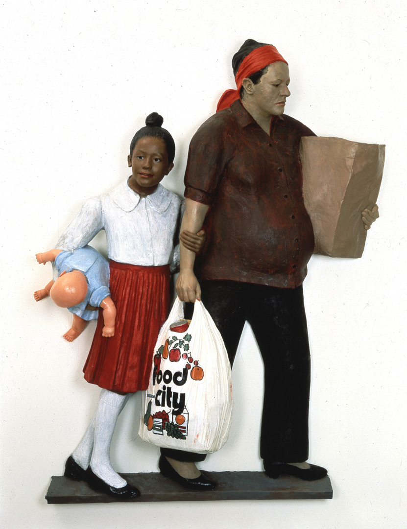 John Ahearn and Rigoberto Torres - Maggie and Connie, 1985, oil on reinforced polyadam