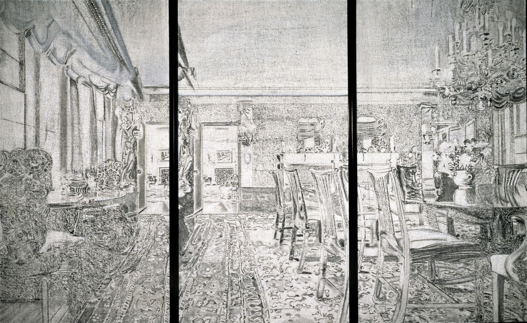 Richard Artschwager - Triptych V, 1972, Liquitex on Celotex with metal frames