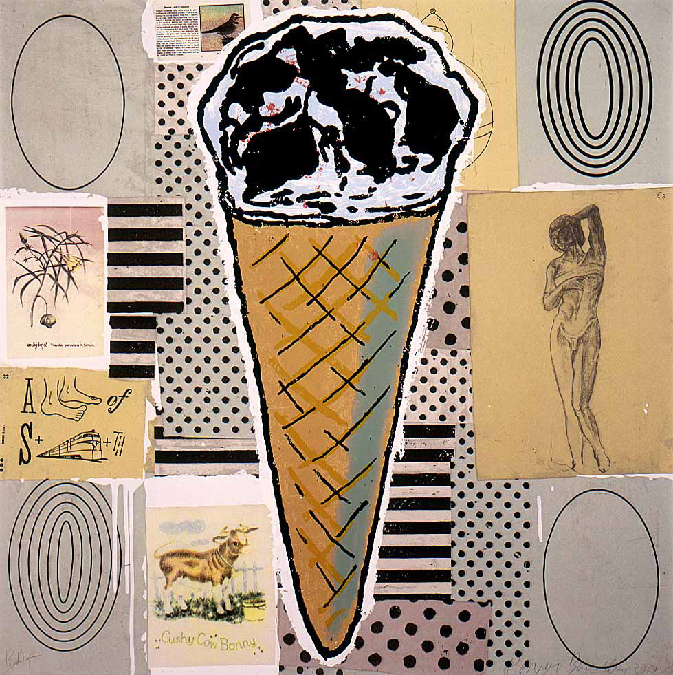 Donald Baechler - Untitled [Cone (A Feat of Strength)], 2000, silkscreen