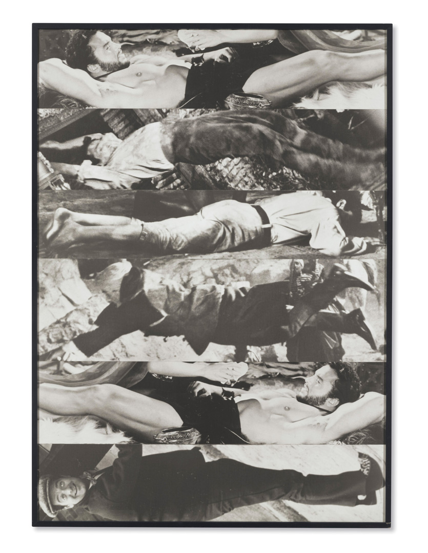 John Baldessari - Horizontal Men (With One Luxuriating), 1984, six gelatin silver prints mounted on board in artist's frame