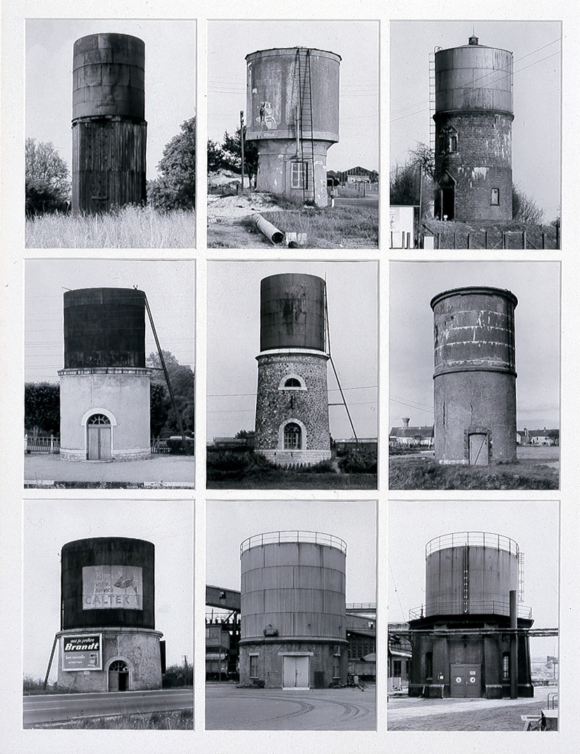 Bernd and Hilla Becher - Water Towers, 1972, nine black and white photographs