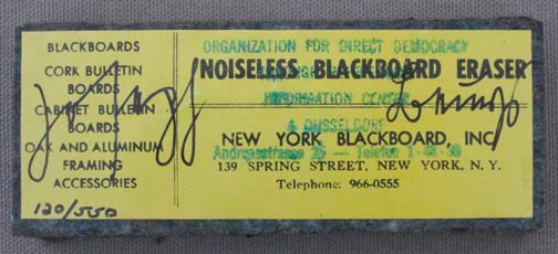 Joseph Beuys - Noiseless Blackboard Eraser, 1974, felt blackboard eraser, stamped
