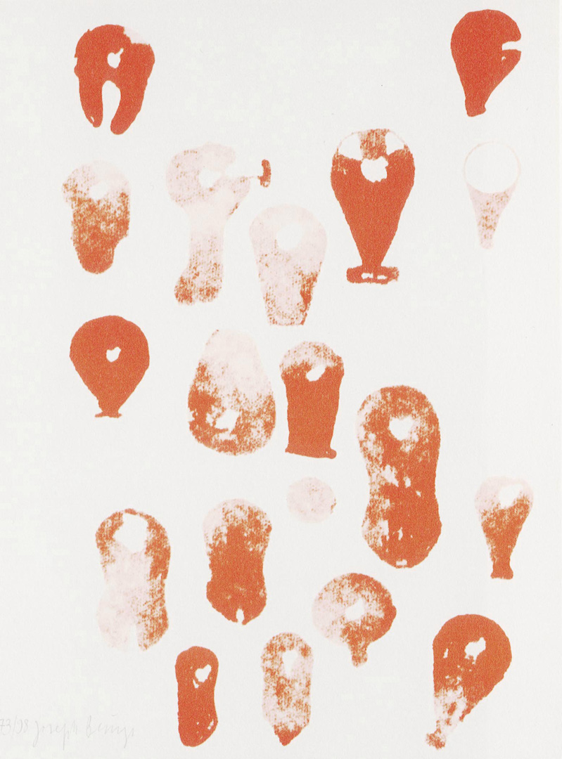 Joseph Beuys - ohne Titel, aus dem Portfolio Spur II, 1977, lithograph on white Rives wove paper