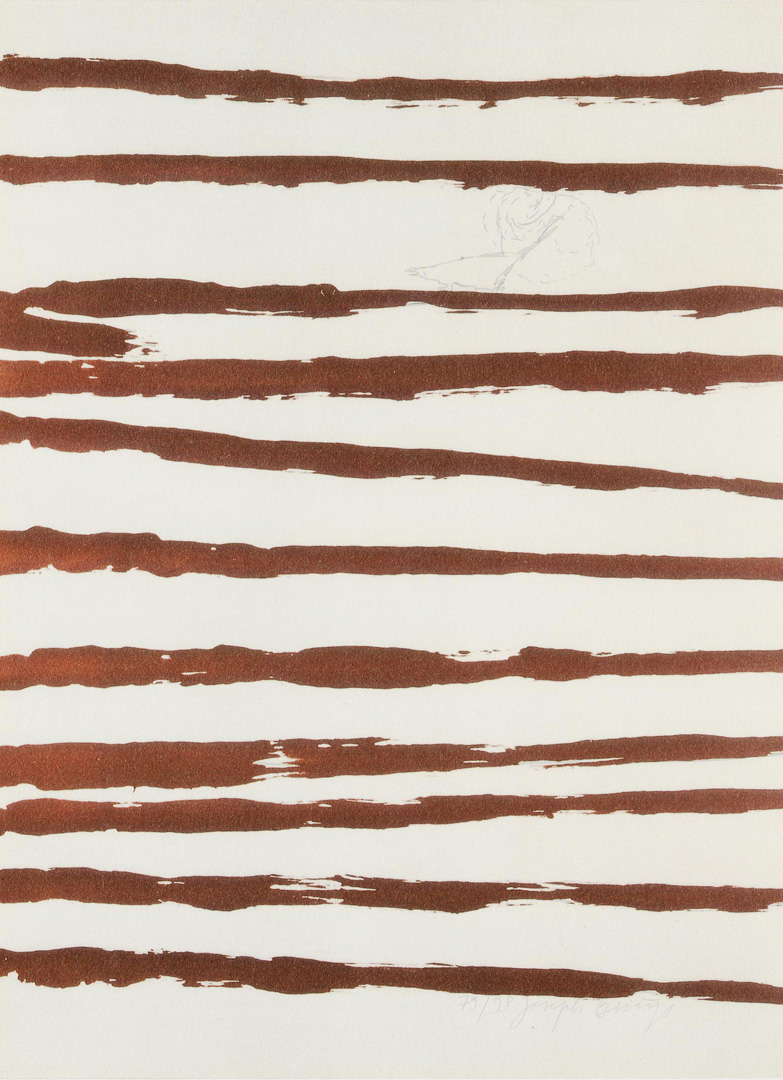 Joseph Beuys - ohne Titel, aus dem Portfolio Spur II, 1977, lithograph on white Rives wove paper