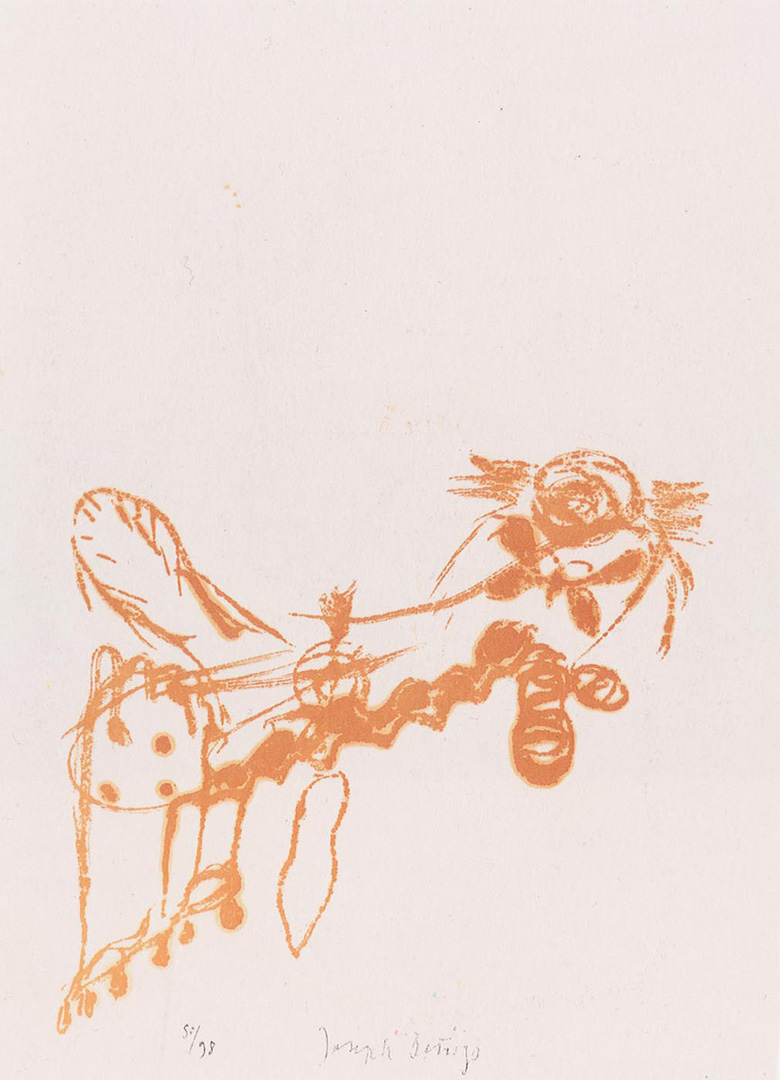 Joseph Beuys - ohne Titel, aus dem Portfolio Spur I, 1974, lithograph on white Rives Couronne paper