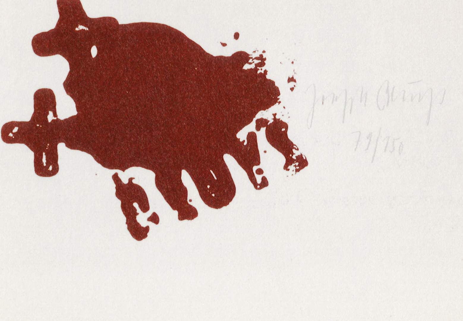 Joseph Beuys - Zeichen aus dem Braunraum, 1984, one of eight silkscreen on paper, in portfolio