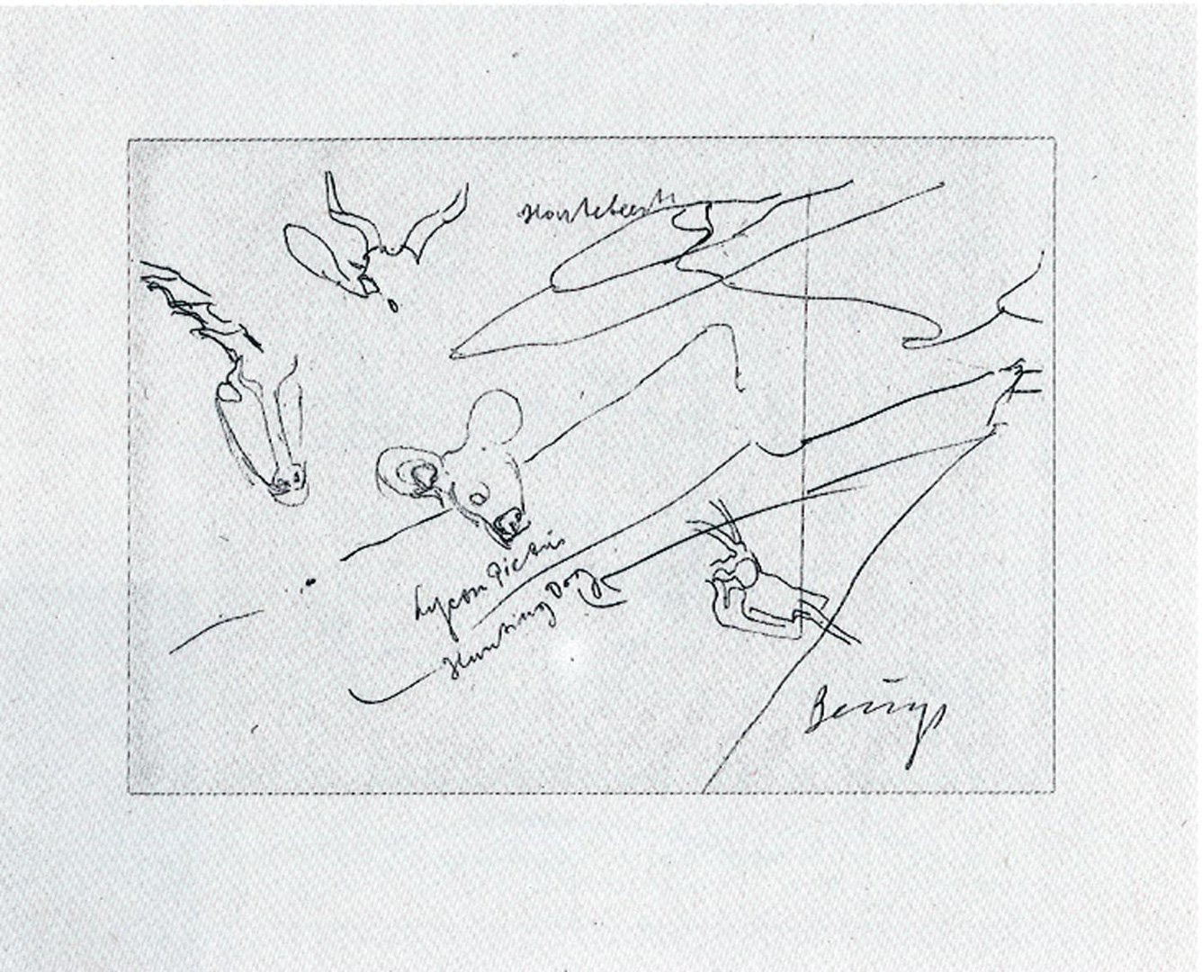 Joseph Beuys - Zeichnungen zu Codices Madrid von Leonardo da Vinci, 1975, granolithograph