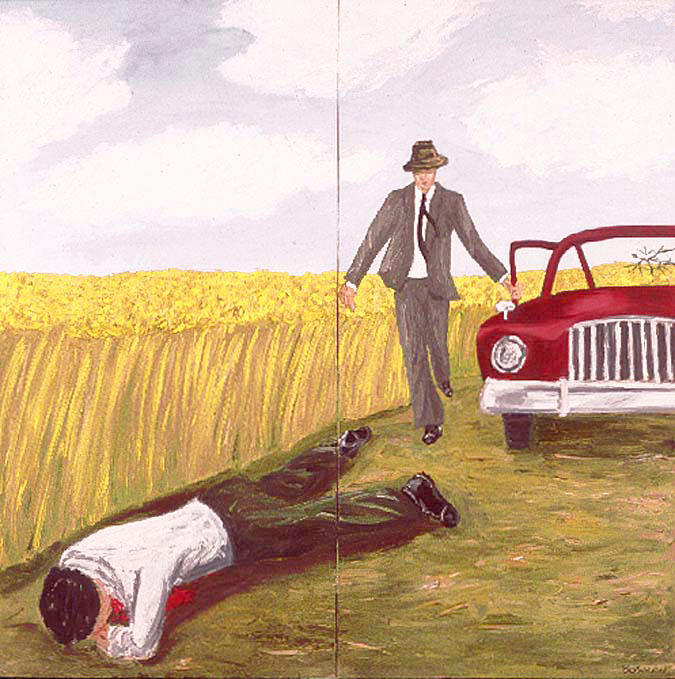 Richard Bosman - The Harvest, 1981, oil on two canvas panels