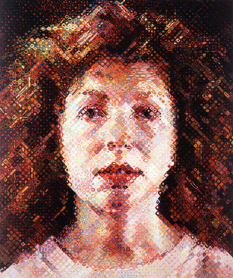 Chuck Close - April, 1990-91, oil on canvas