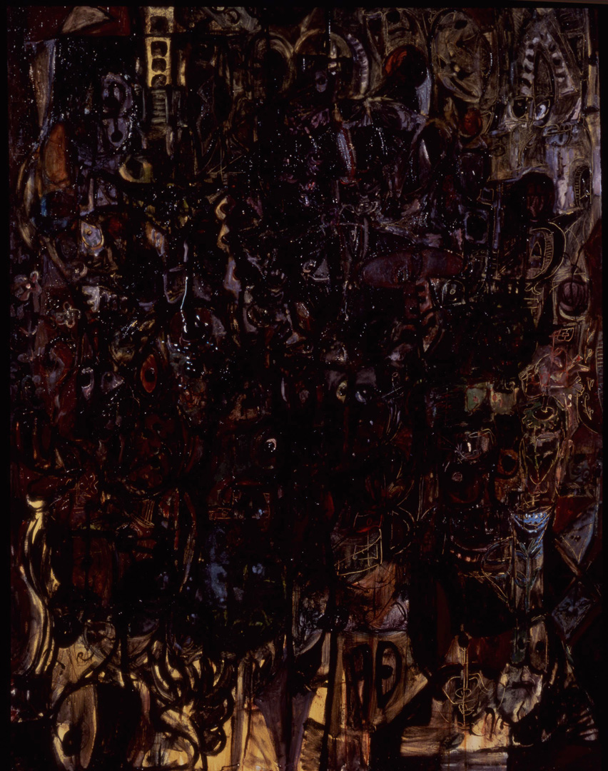 George Condo - Indigo Improvisation, 1985, oil on canvas