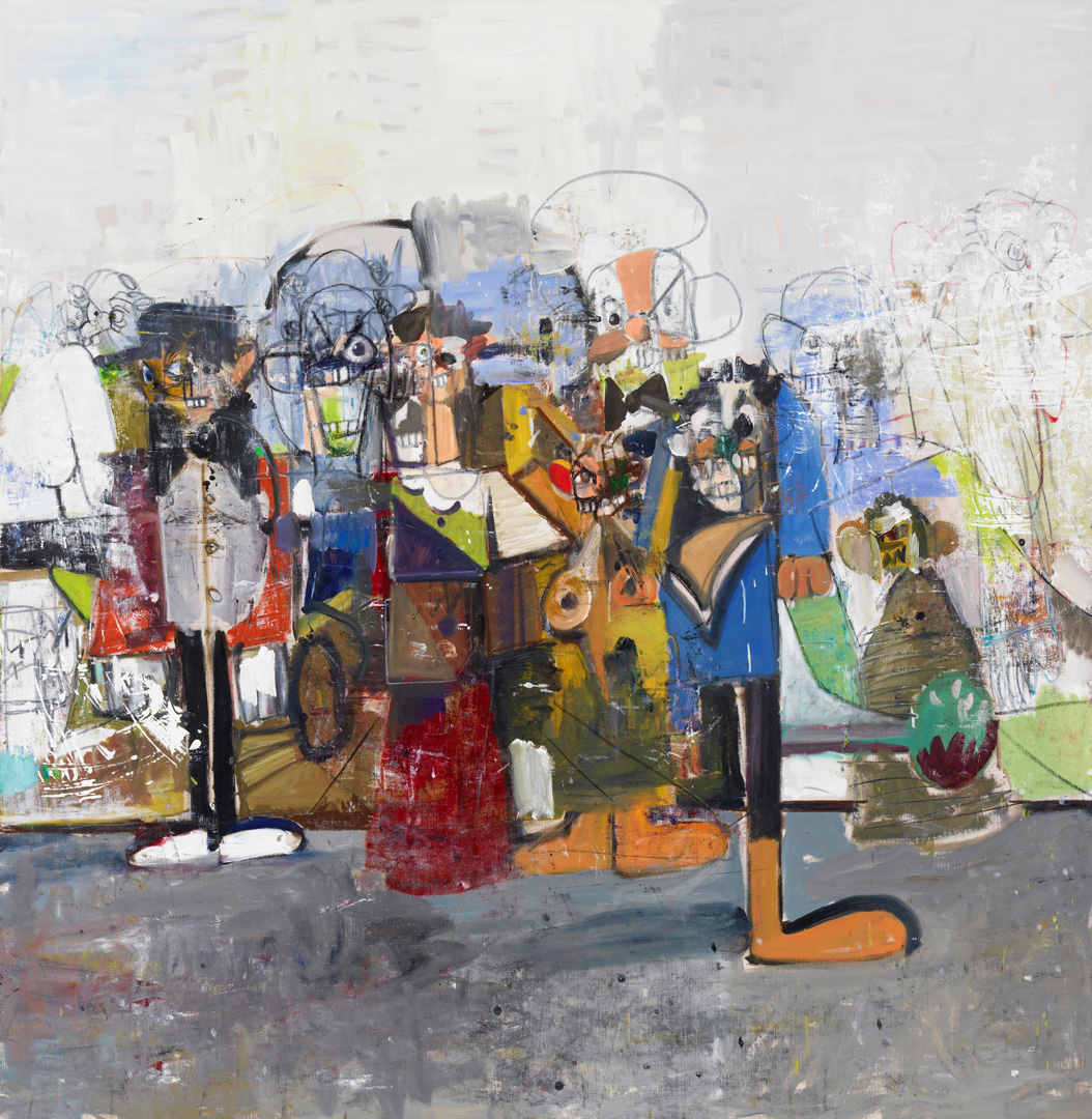 George Condo - Central Park, 2009, oil, oil pastel and charcoal on linen