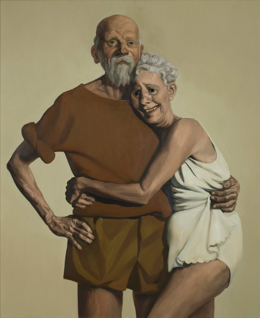 John Currin - Old Couple, 1993, oil on canvas