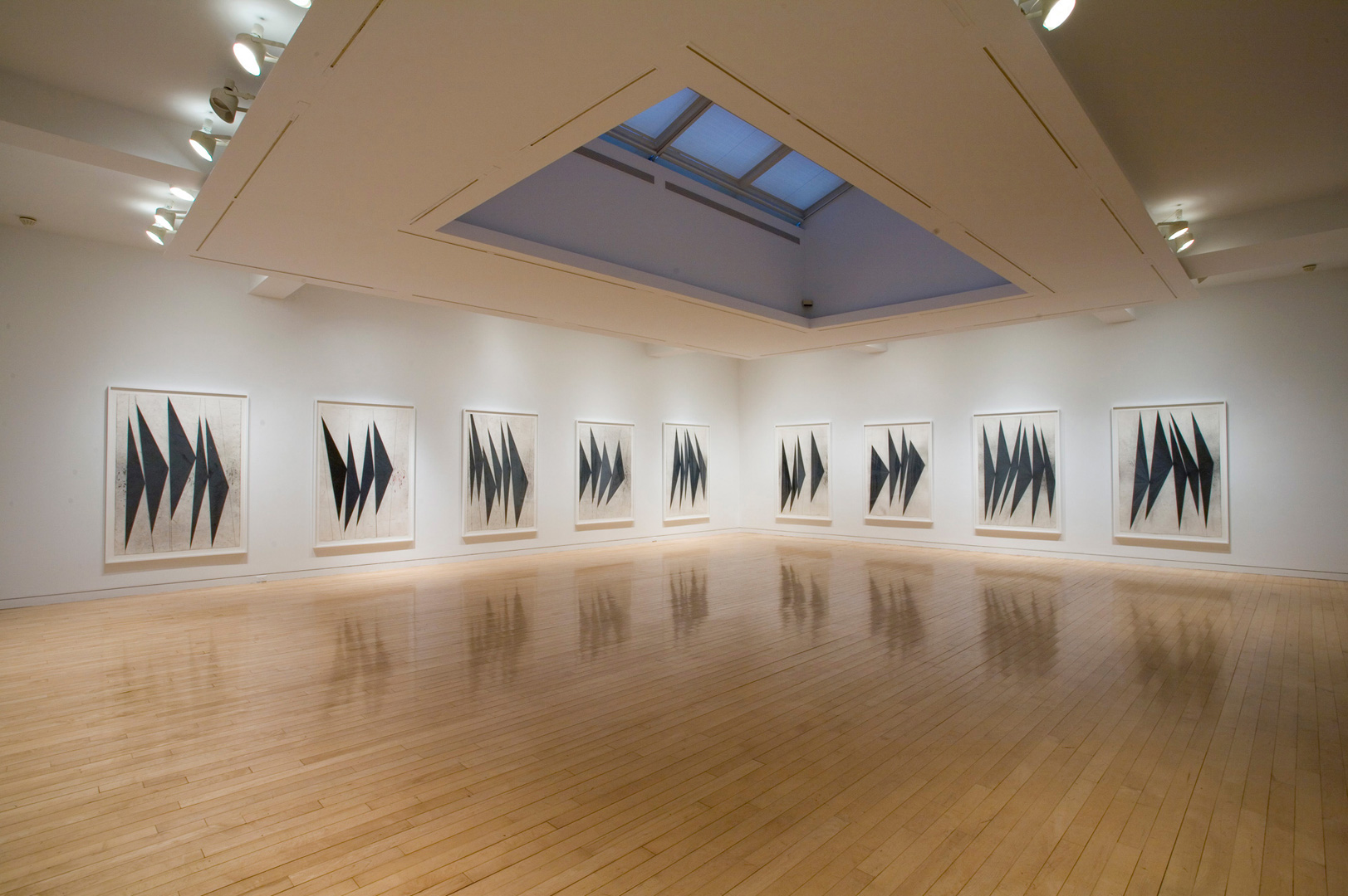 Mark Grotjahn - Untitled (Dancing Black Butterflies, Drawing in 9 Parts), 2005-2007, color pencil on paper in nine parts