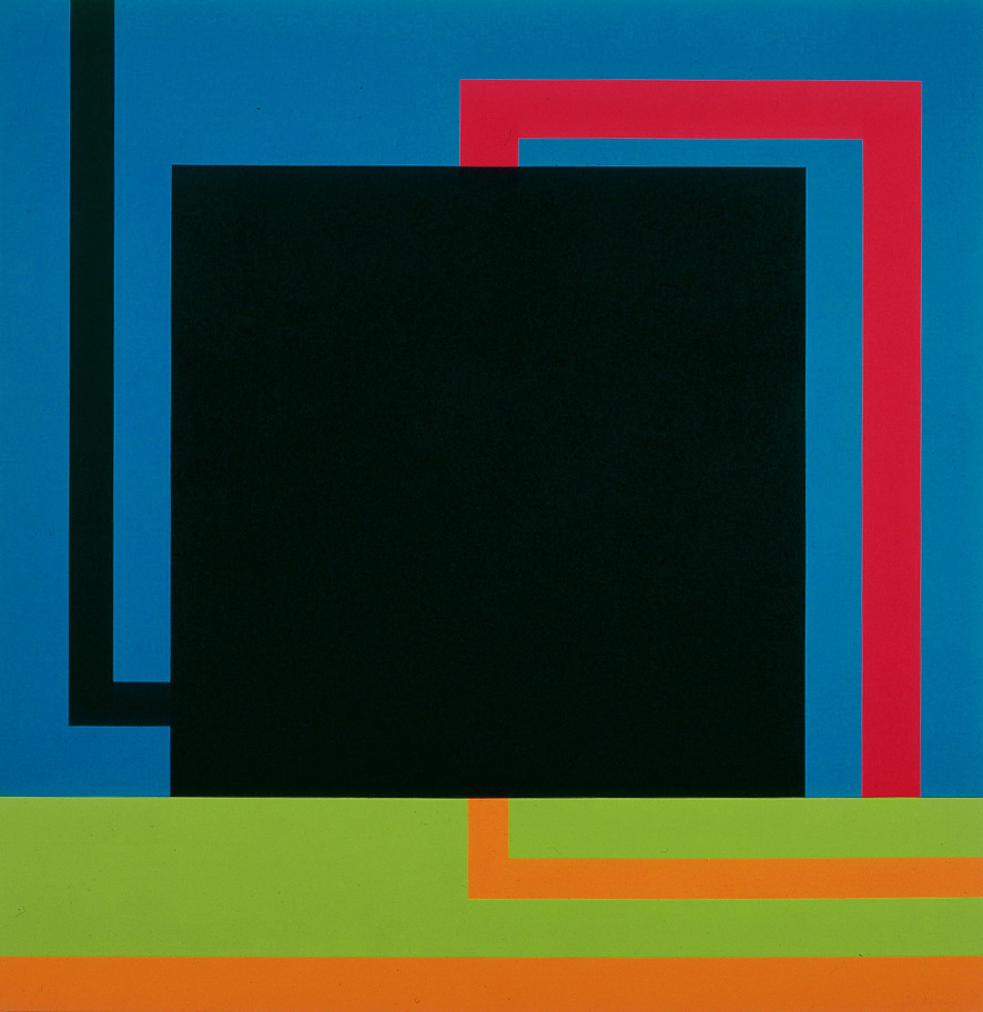 Peter Halley - Collision Circuit, 1989-90, Day-glo acrylic, acrylic and Roll-a-Tex on canvas