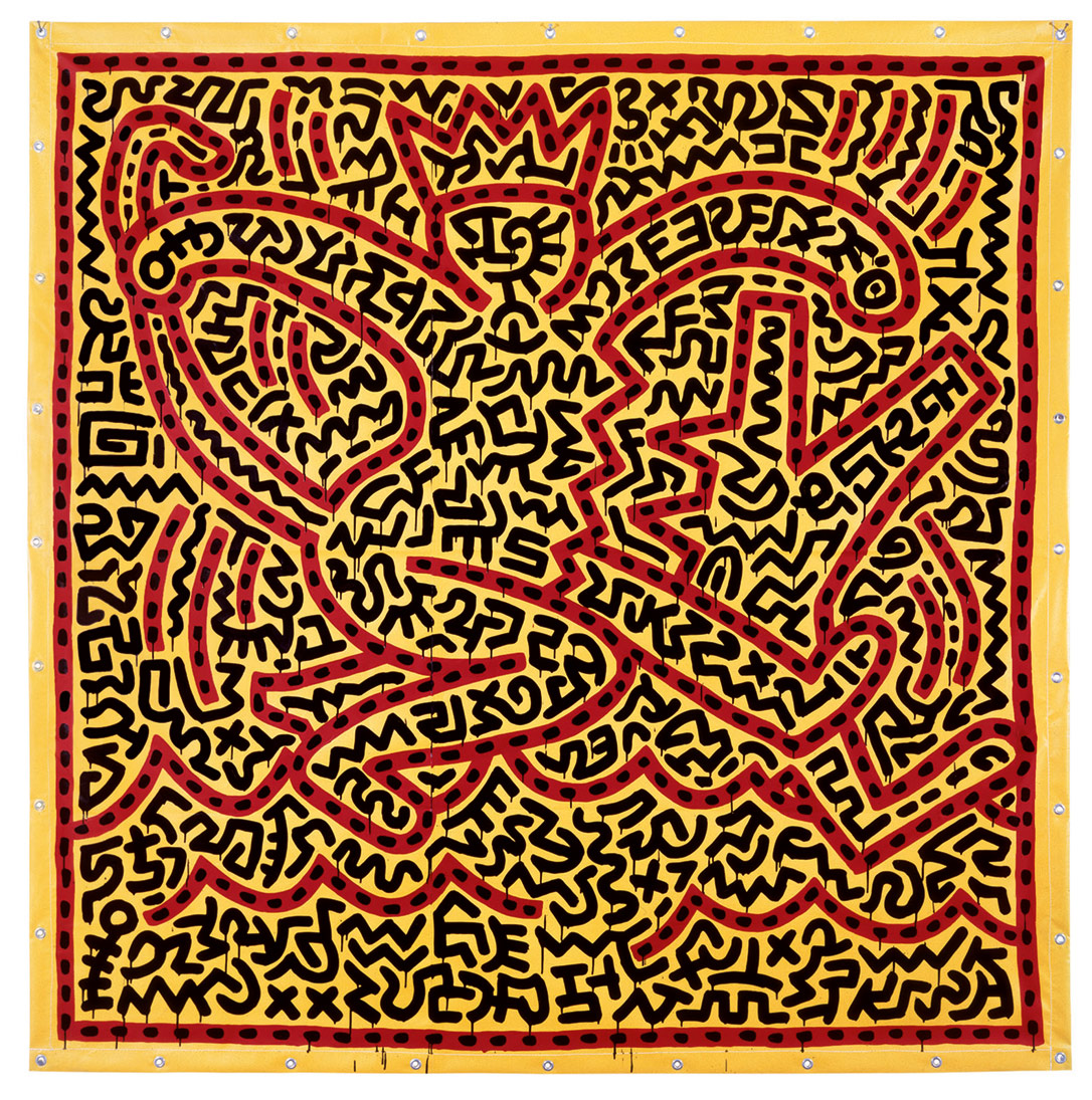 Keith Haring - Untitled, 1983, vinyl paint on vinyl tarpaulin