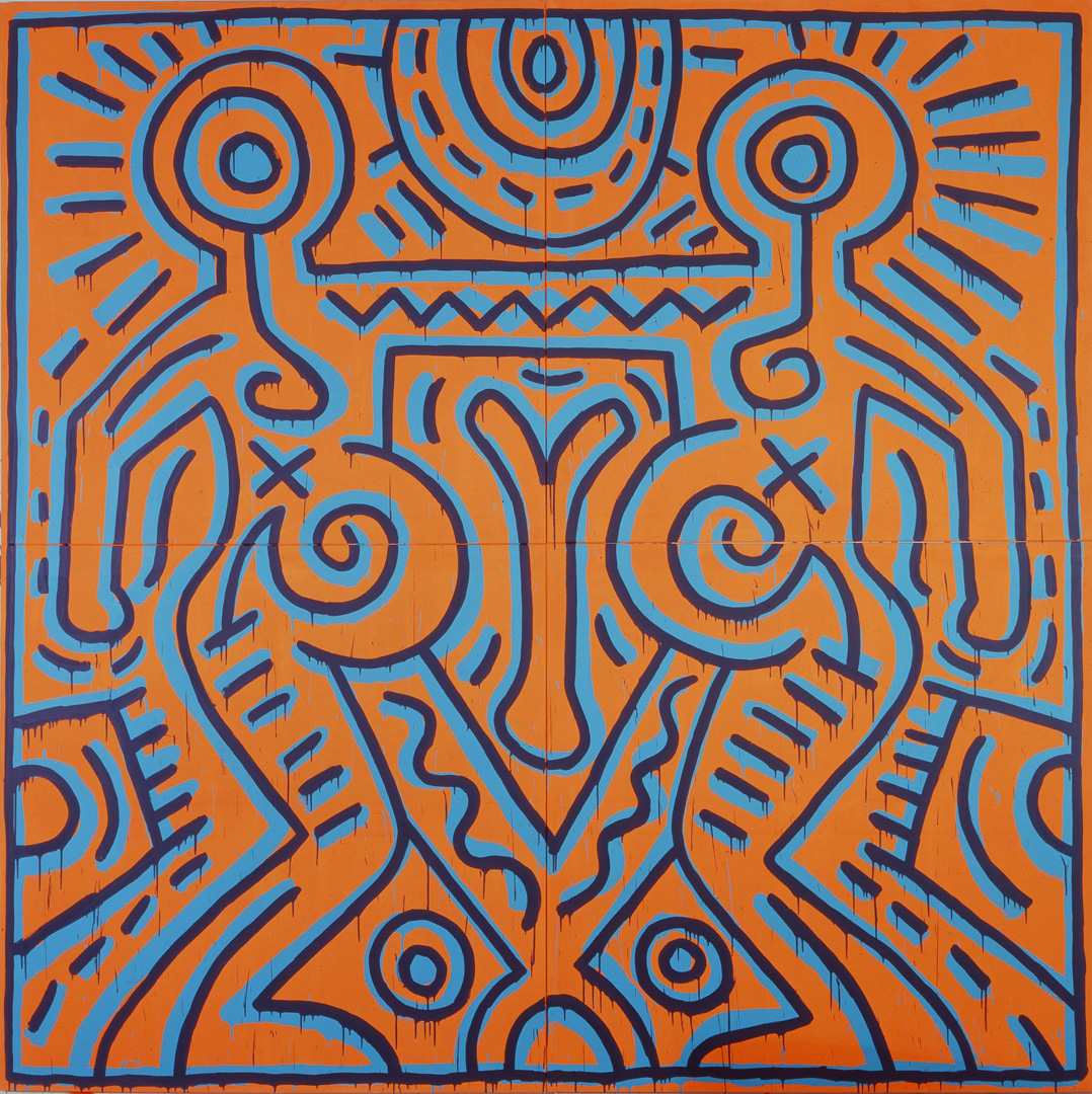 Keith Haring - Untitled, 1984, acrylic on four muslin panels