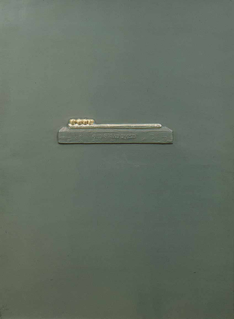 Jasper Johns - The Critic Smiles, 1969, lead relief with tin relief and cast gold