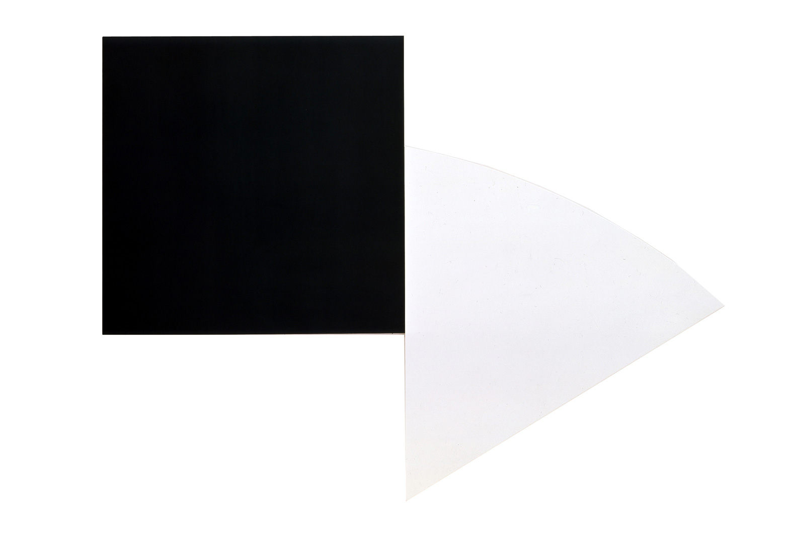 Ellsworth Kelly - Black Panel with White Curve III, 1989, oil on canvas, two joined panels