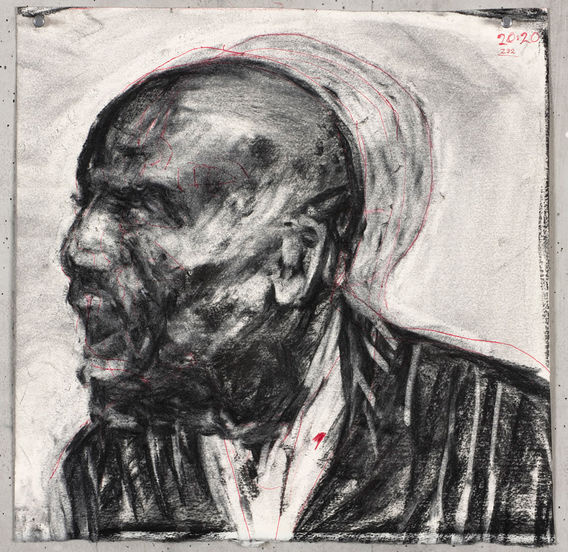 William Kentridge - Drawing for 'Other Faces', 2011, charcoal and colored pencil on on paper
