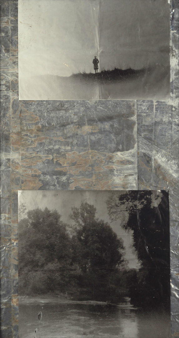 Anselm Kiefer - Am Rhein, 1968-91, photograph on treated lead in a glazed steel frame