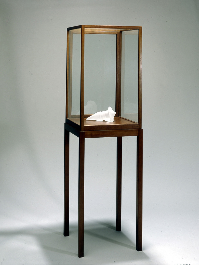 Sherrie Levine - Untitled (The Bachelors: "Larbin"), 1989, frosted glass and vitrine