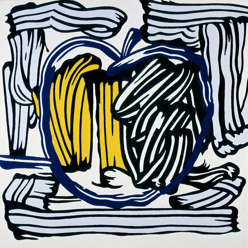 Roy Lichtenstein - Green and Yellow Apple, 1981, Magna on canvas