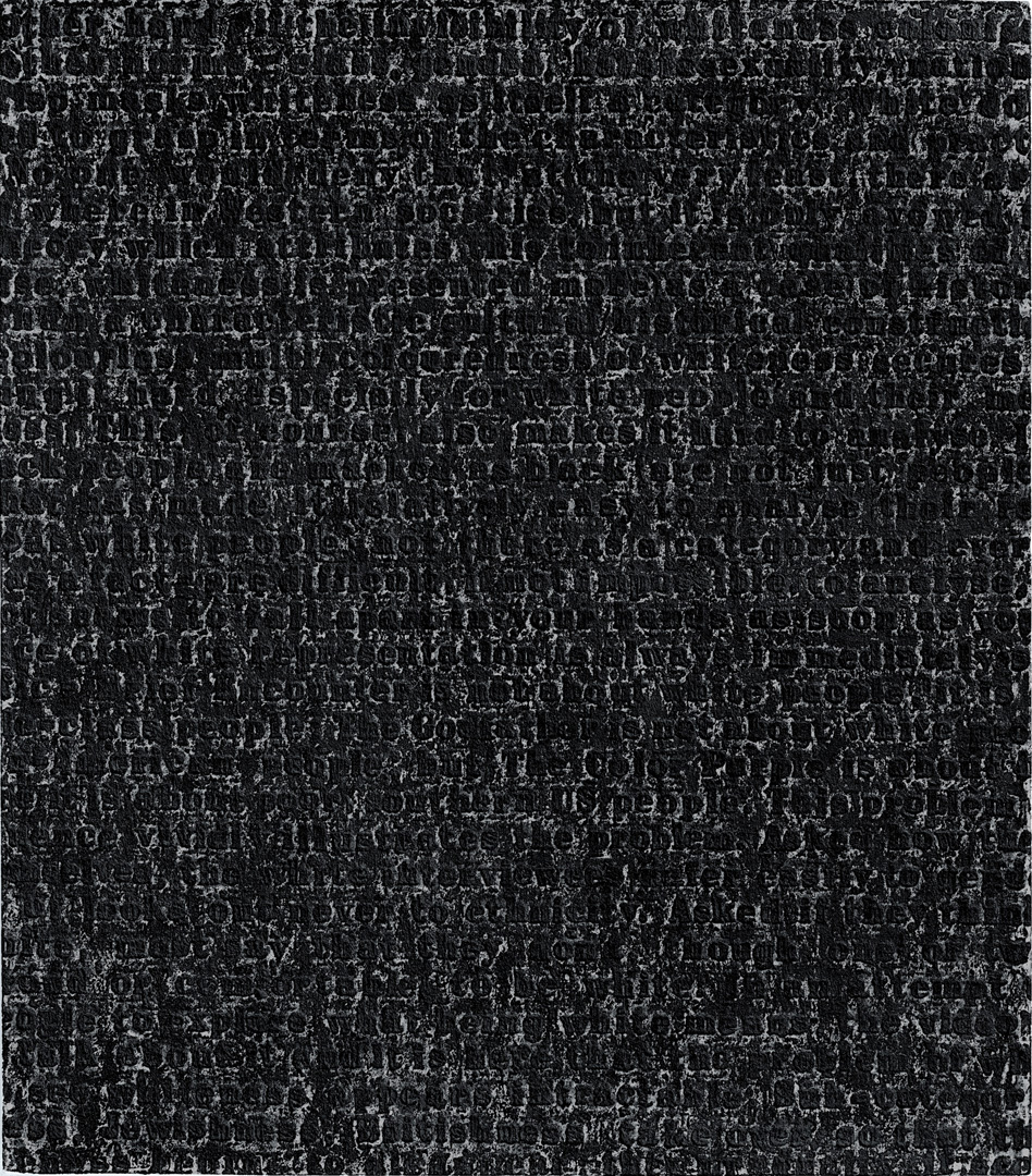 Glenn Ligon - White #5, 1993, oil stick and gesso on linen