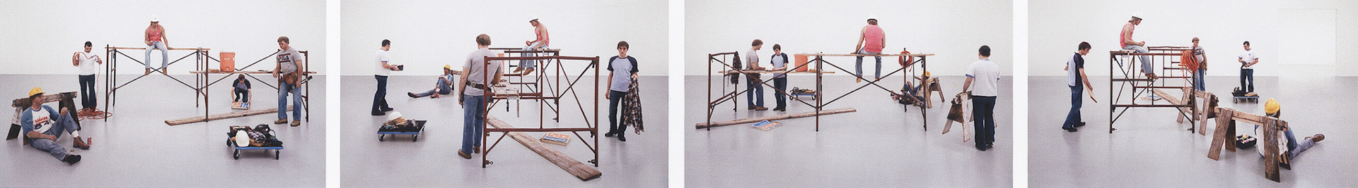 Sharon Lockhart - Lunch Break Installation, "Duane Hanson: Sculptures of Life," 14 December 2002 -- 23 February 2003, Scottish National Gallery of Modern Art, 2003, four chromogenic prints