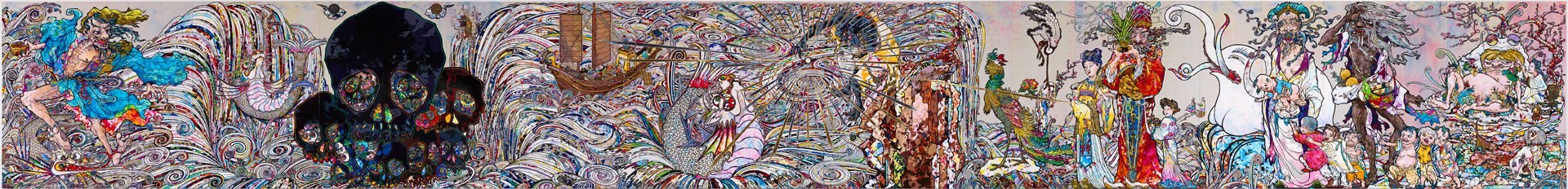Takashi Murakami - In the Land of the Dead, Stepping on the Tail of a Rainbow, 2014, acrylic on canvas
