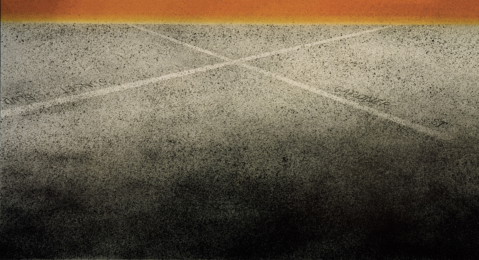 Ed Ruscha - Sunset-Gardner Cross, 1998-99, acrylic on canvas