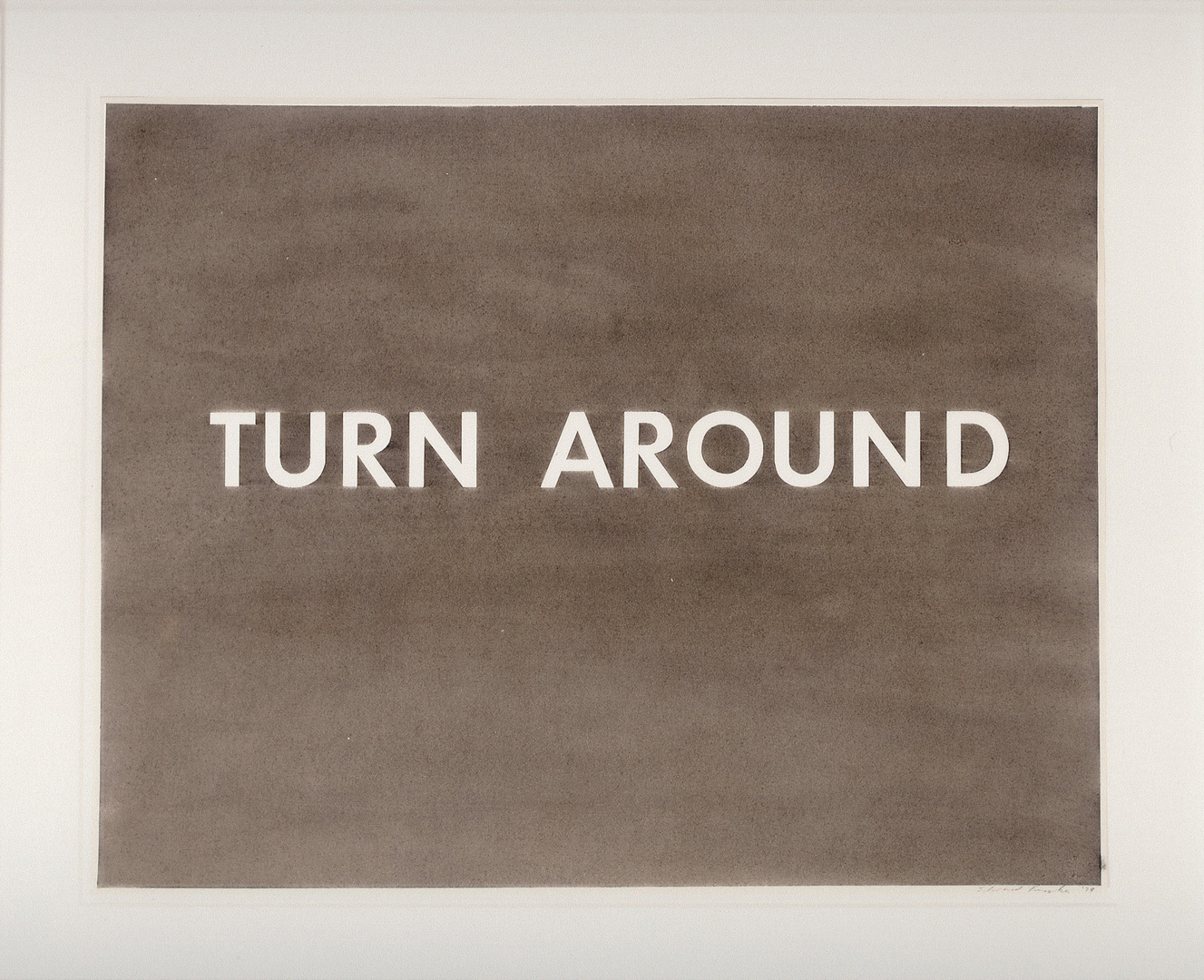 Ed Ruscha - Turn Around, 1979, gunpowder on paper