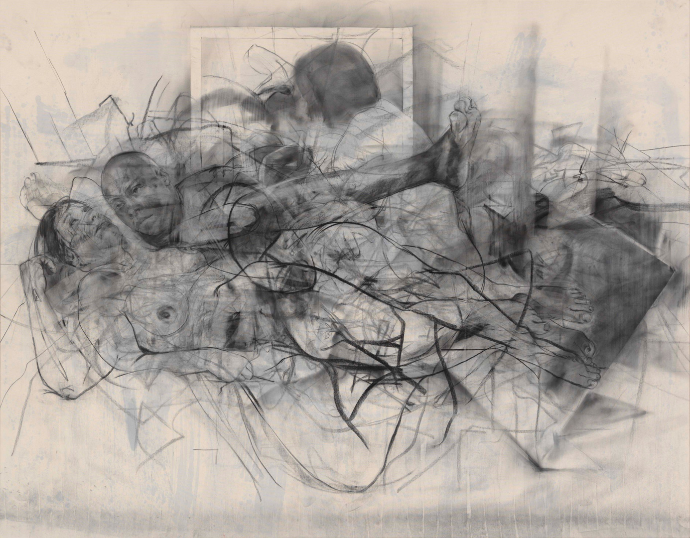 Jenny Saville - In the realm of the Mothers II, 2014, charcoal on canvas