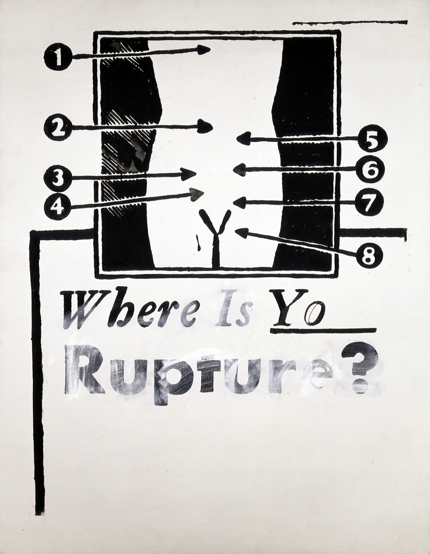 Andy Warhol - Where is your Rupture? [1], 1961, water-based paint on cotton
