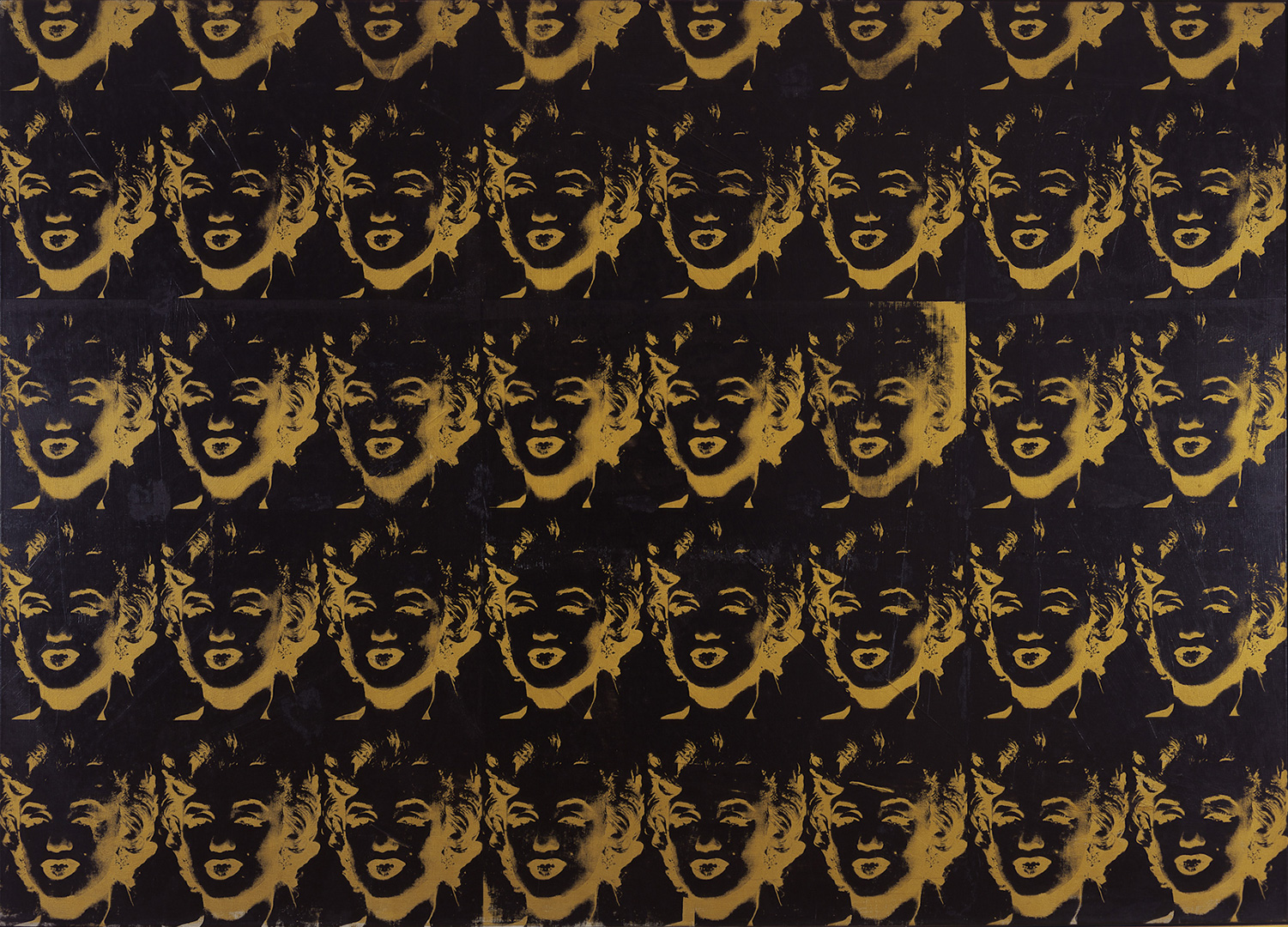 Andy Warhol - 40 Gold Marilyns, 1980, silkscreen ink and synthetic polymer paint on canvas