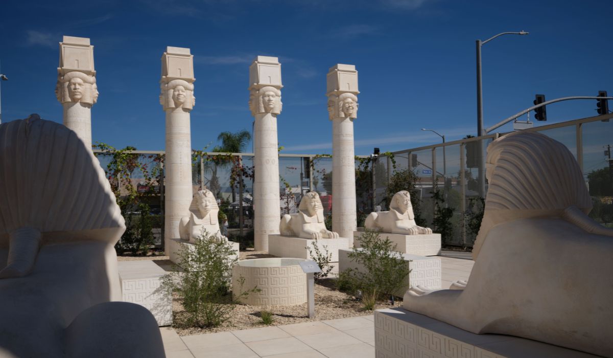 sister dreamer sculpture park featured Lauren Halsey large marble sculptures.